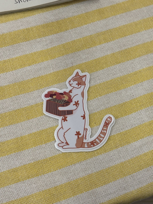 Minou fleuriste (sticker)